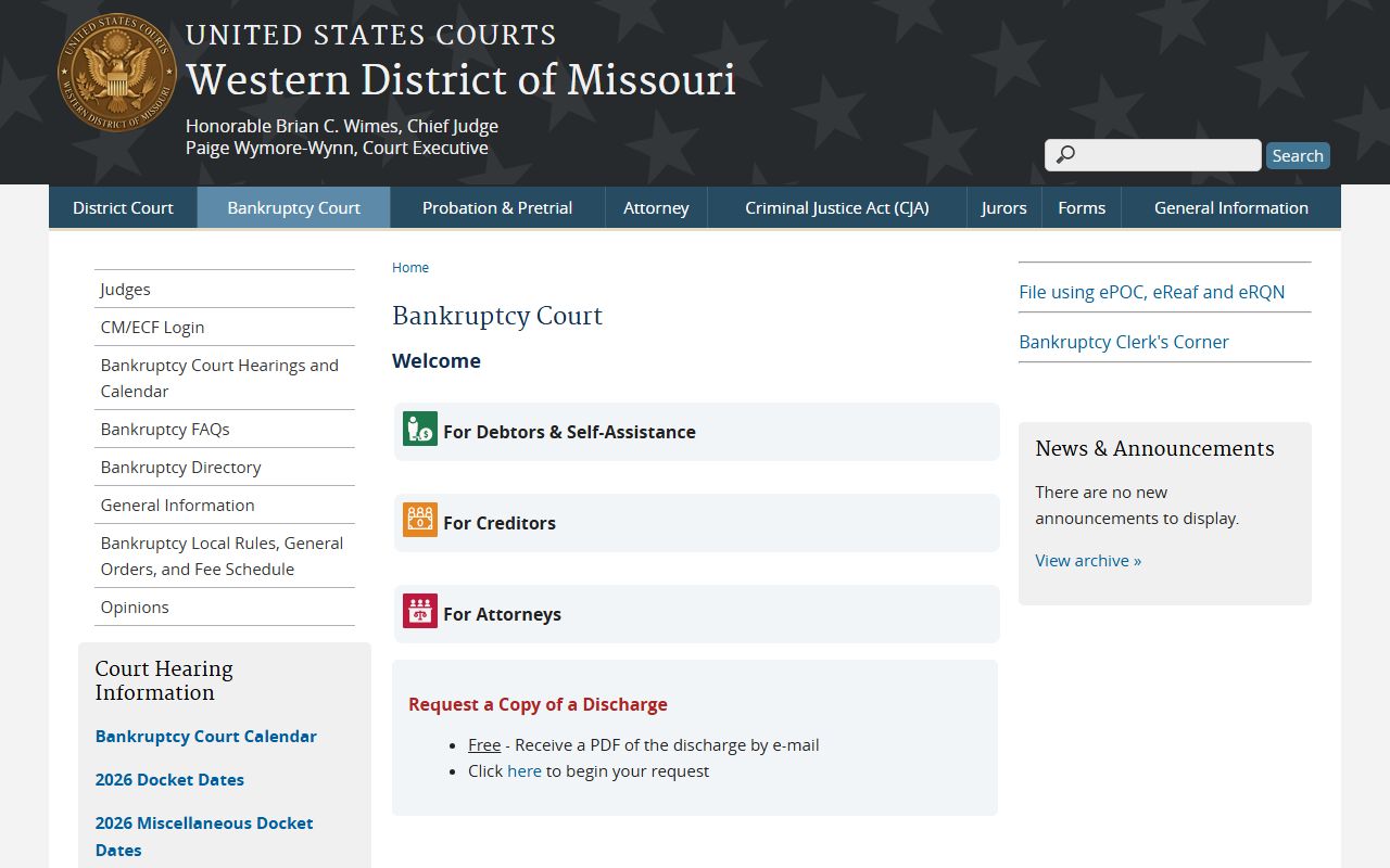Daviess County court dockets Western District bankruptcy calendars