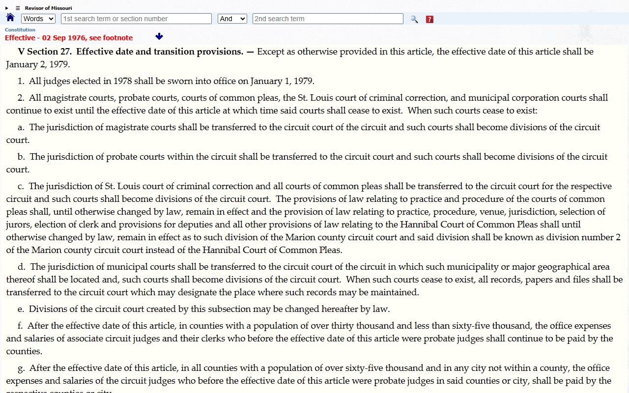 Daviess County Circuit Court Missouri Constitution court division source