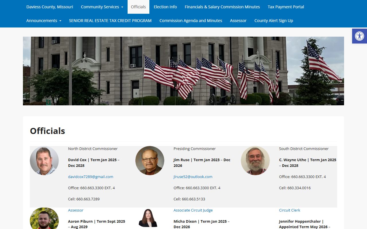 Daviess County court records officials page