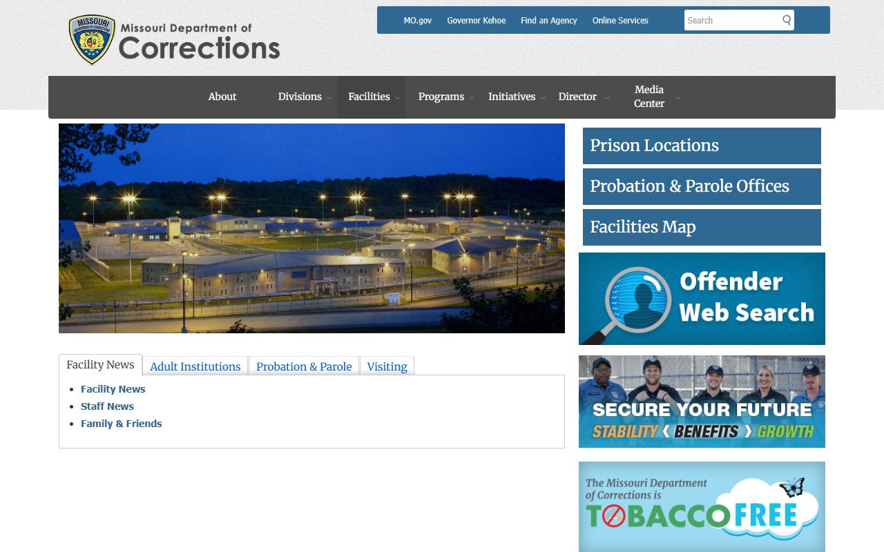 Daviess County inmate records Missouri DOC facilities page